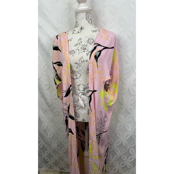 Anthropologie Pastel Floral Kimono Cardigan - Picture 6 of 12